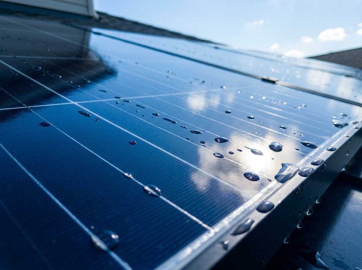 Spotless solar panels after professional cleaning